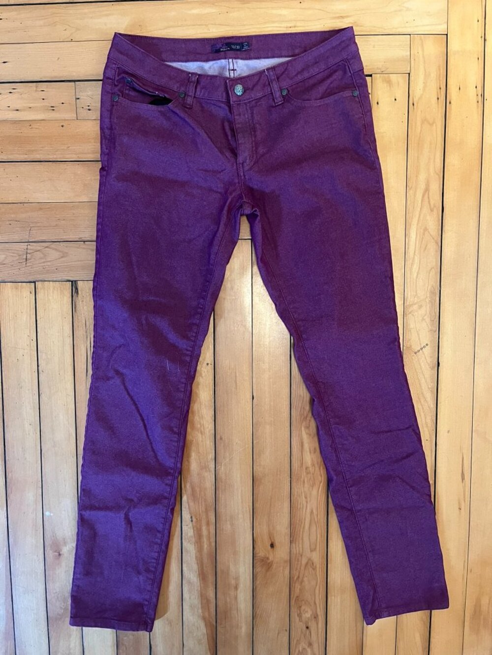 prAna Kara Jeans Women’s Size 10 30" Inseam Dark Pink Stretch